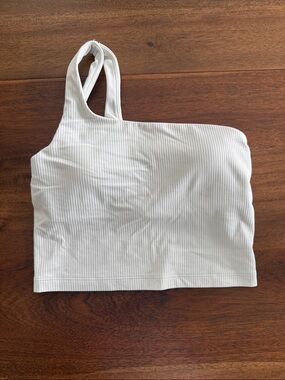 lululemon athletica White Ribbed One-Shoulder Crop Top